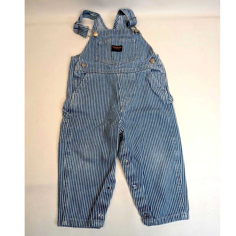 Oshkosh Railroad Stripe Overalls Size 24 Months